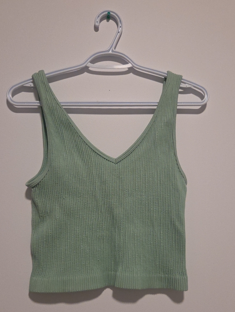 Ribbed V-Neck Crop Top